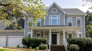 Home in the summer with trees surrounding