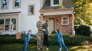 Military Family in front of their home