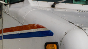 The side of a USPS truck.